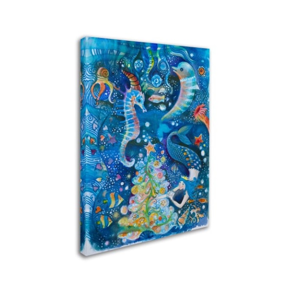 Oxana Ziaka 'Christmas In The Ocean' Canvas Art,14x19